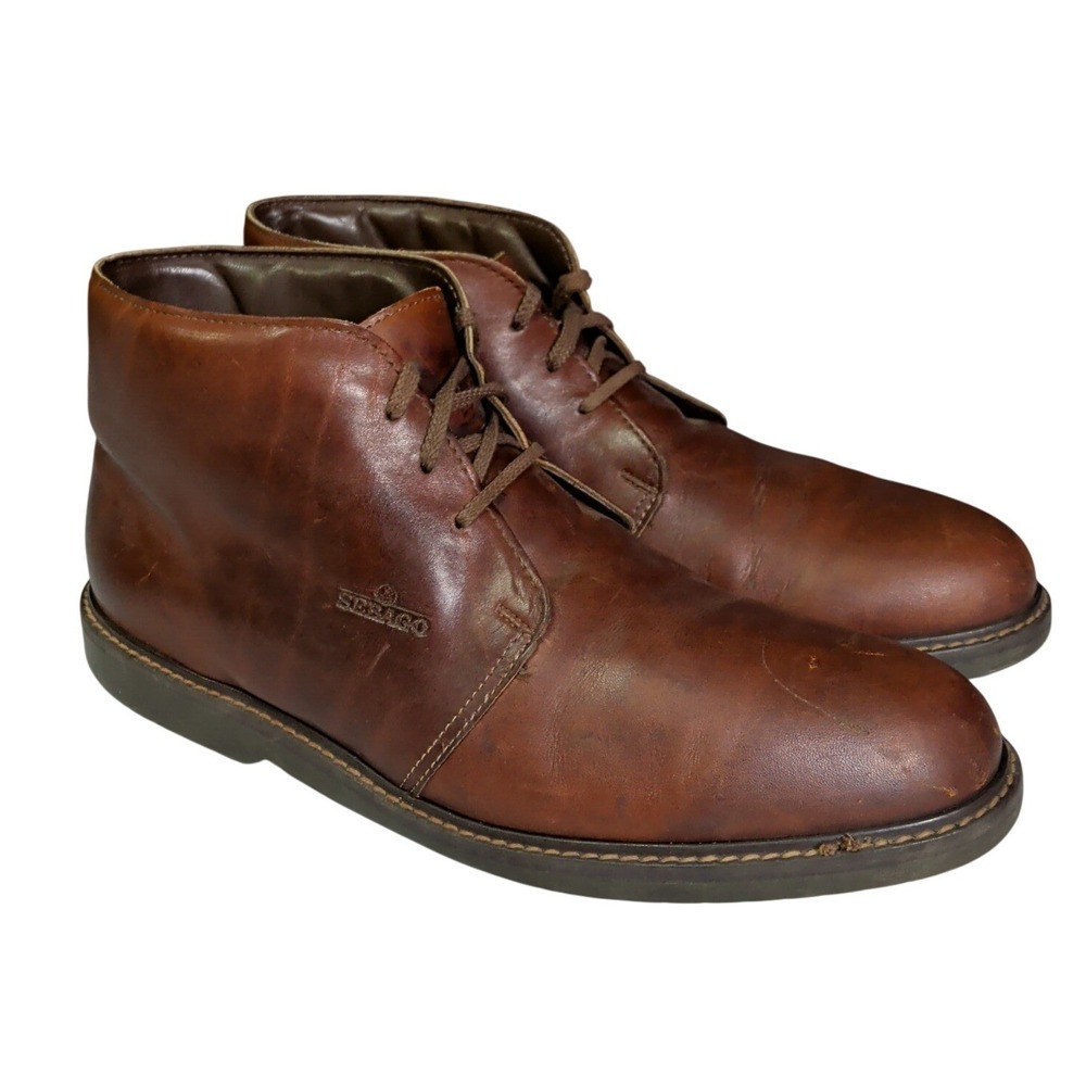 Vintage Sebago Chukka Boots Mens Size 11.5M Ankle Lace Up Brown Leather 78504